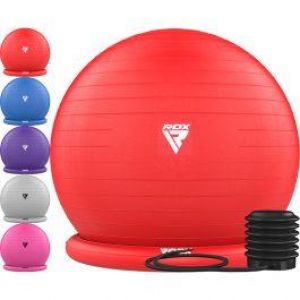 RDX B2 Inflatable Yoga Ball with Anti-Slip Base, Resistance Tubes & Air