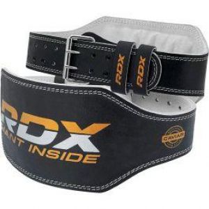 RDX 6 Inch Leather Weightlifting Fitness Gym Belt